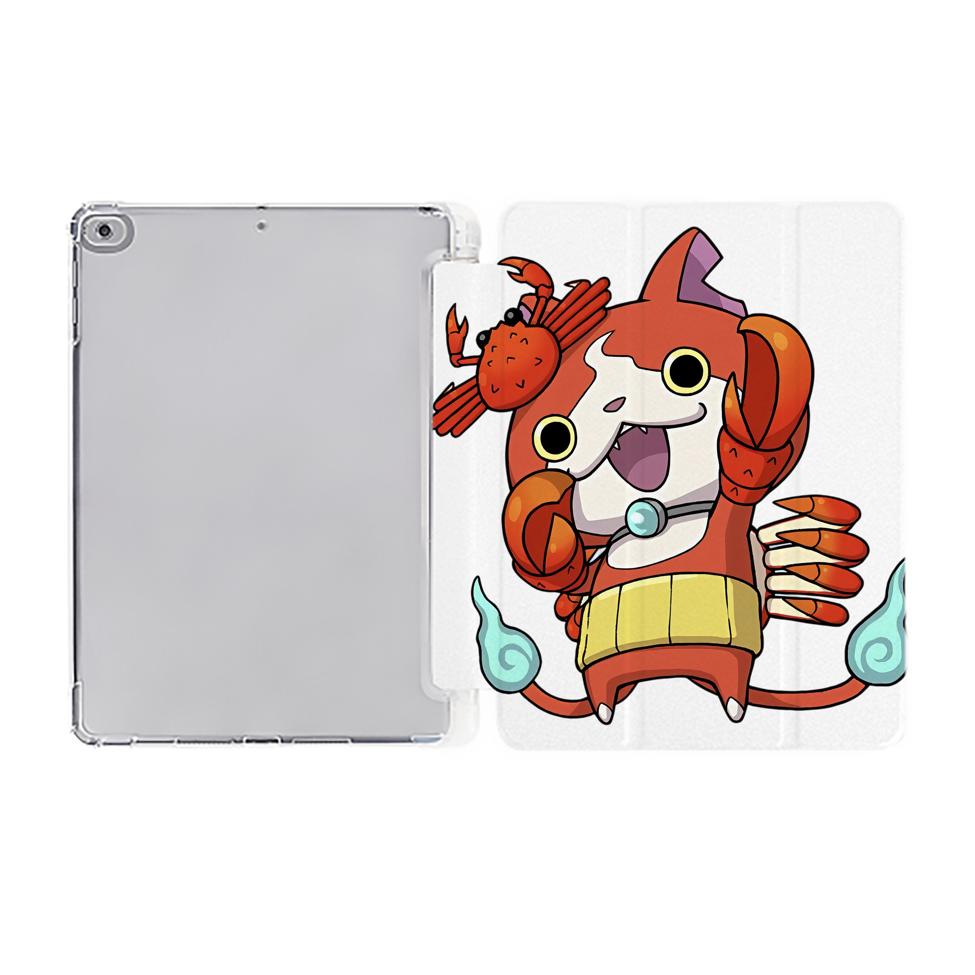 （画像用） 妖怪ウォッチ Yo-kai Watch IPad ケース ペン収納付き 三つ折りスタンド PUレザー×シリコン 対応機種9.5/10.5/10.9インチ
